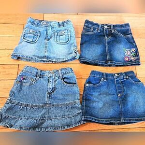 Set of Four Denim Skirts for Kids